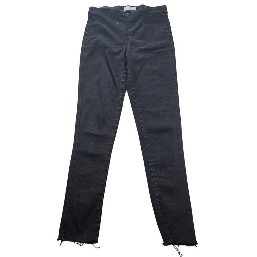 Free People Jeans 28 grunge Black Stretch Denim Pull On Skinny Ankle mid rise